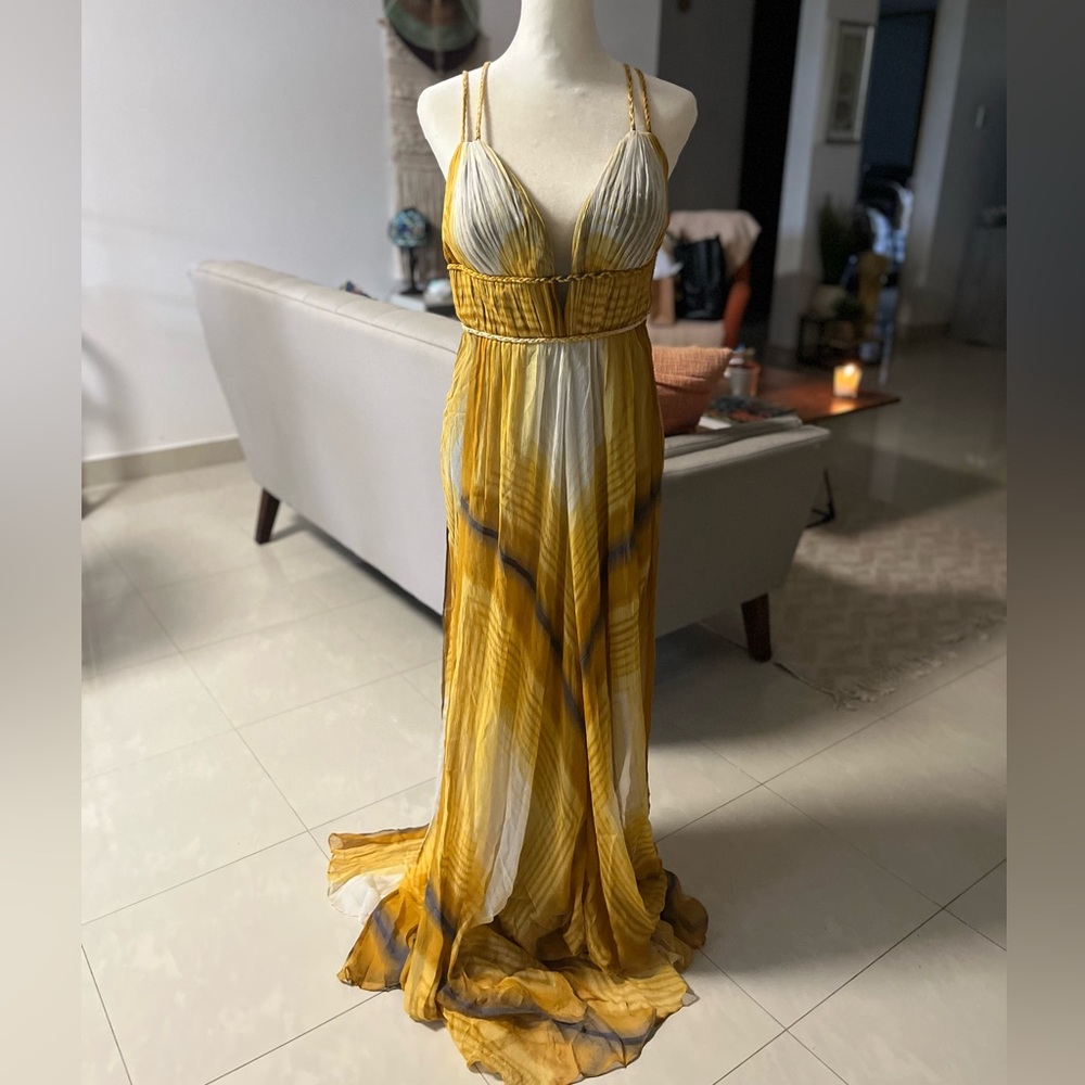 Nina Austin, silk long dress, sleeveless. sz S